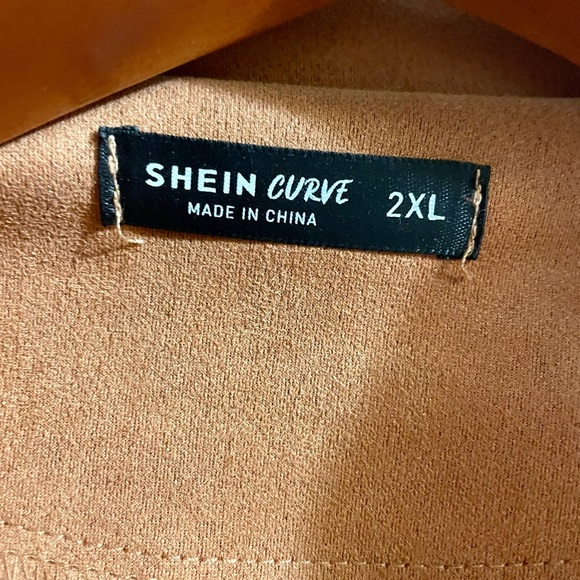 Plus Studded Detail Fringe Trim Lapel Neck Suedette Jacket - Picture 2 of 4